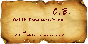 Orlik Bonaventúra névjegykártya